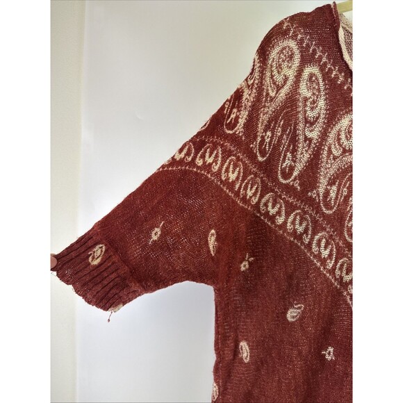 Sundance Short Sleeve Sweater Tunic Bandana Lightweight Orange Cotton Womens XL - Picture 2 of 11